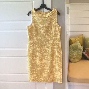 Anne Klein Yellow and White Sleevelss Dress Size 14
